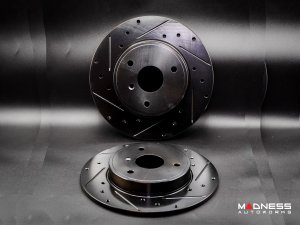smart fortwo Brake Rotors (2) - 451 - Front - R1 Concepts - eLine Black Series - Drilled + Slotted smart fortwo Brake Rotors (2) - 451 - Front - R1 Concepts - eLine Black Series - Drilled + Slotted